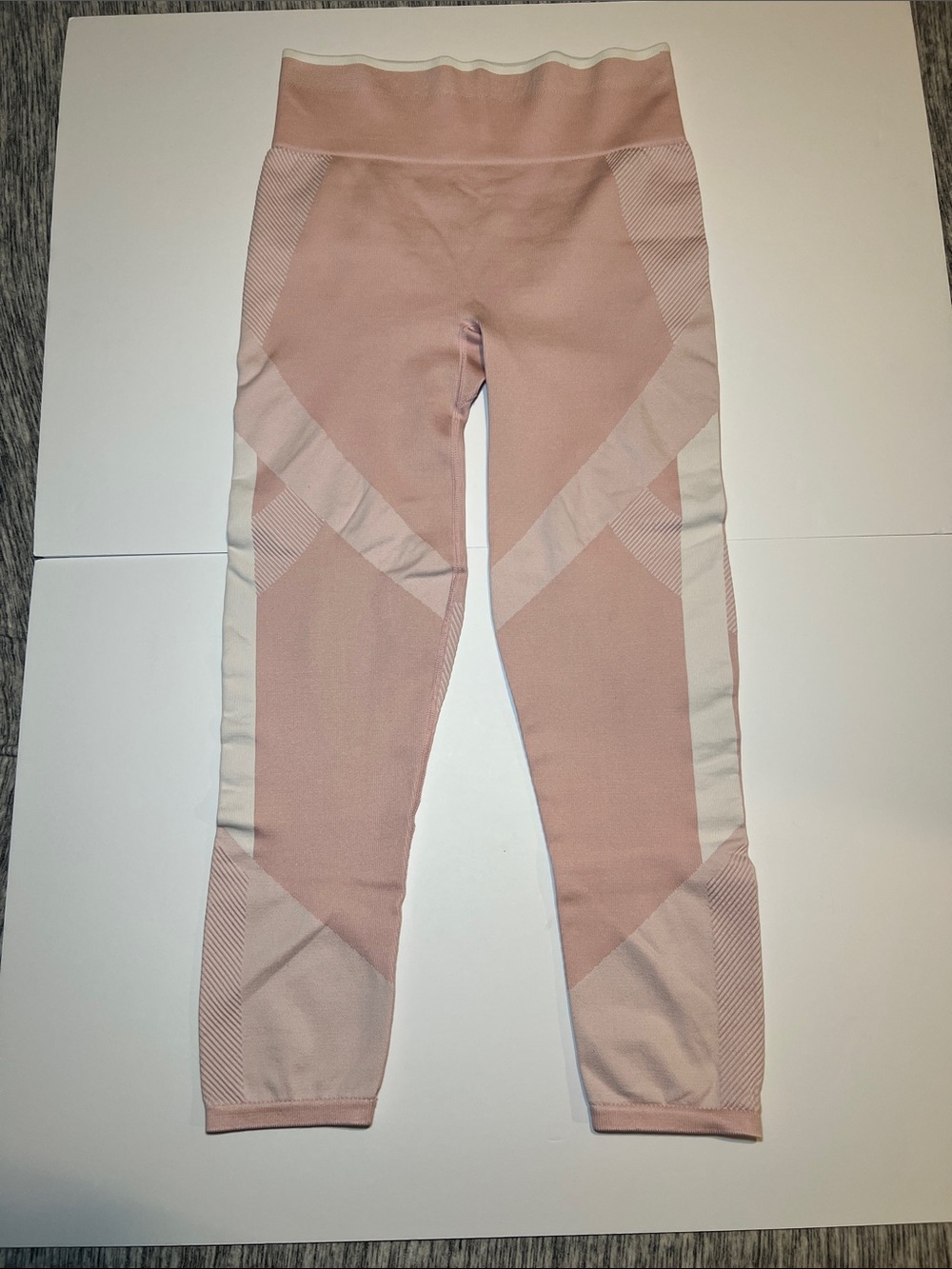 PINK Victoria's Secret Girls' Blush Pink and White Colorblock Leggings